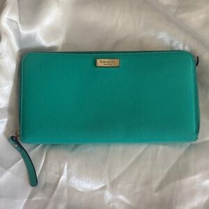 Kate Spade Teal Zip-Around Wallet